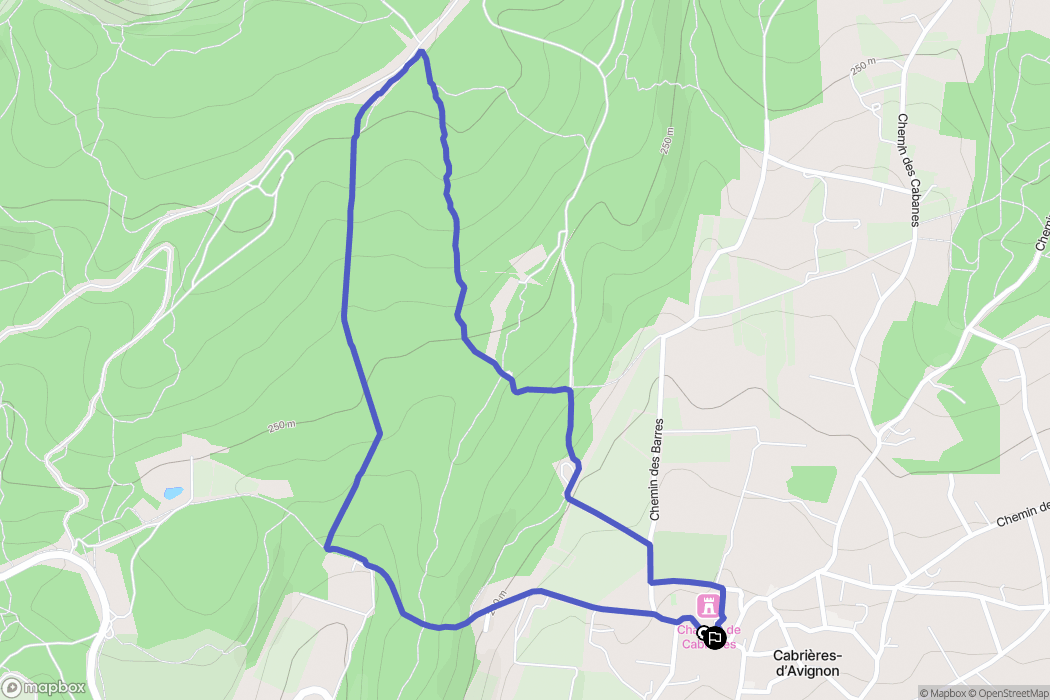 Cabrières-d'Avignon : carte du parcours de randonnée - France