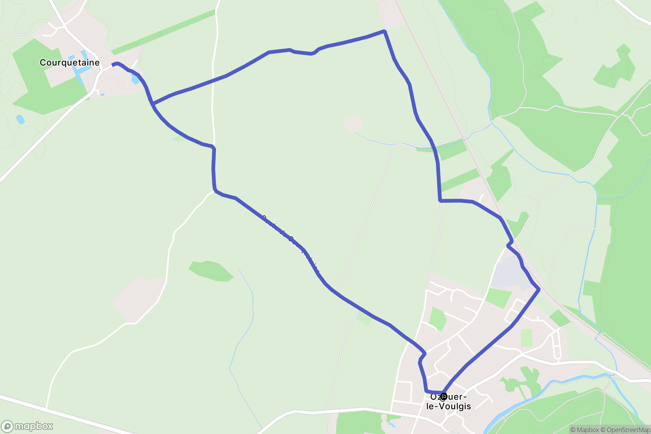 Ozouer-le-Voulgis : carte du parcours de randonnée - France
