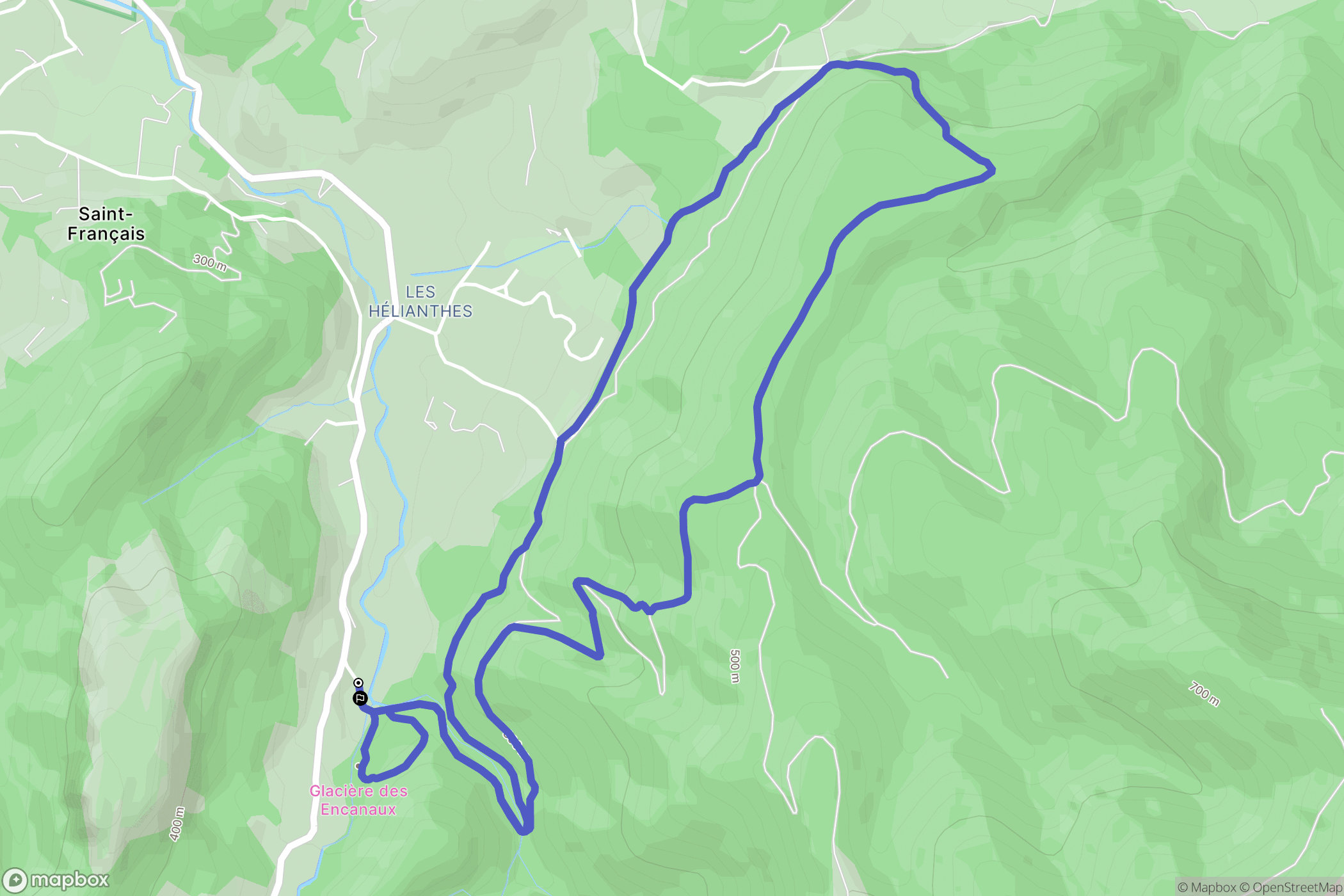Auriol : carte du parcours de randonnée - France