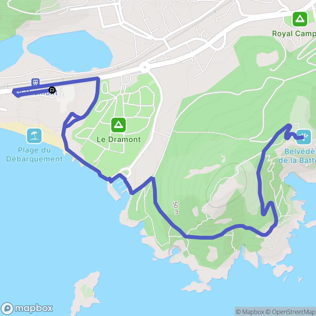 Saint-Raphaël : carte du parcours de randonnée - France