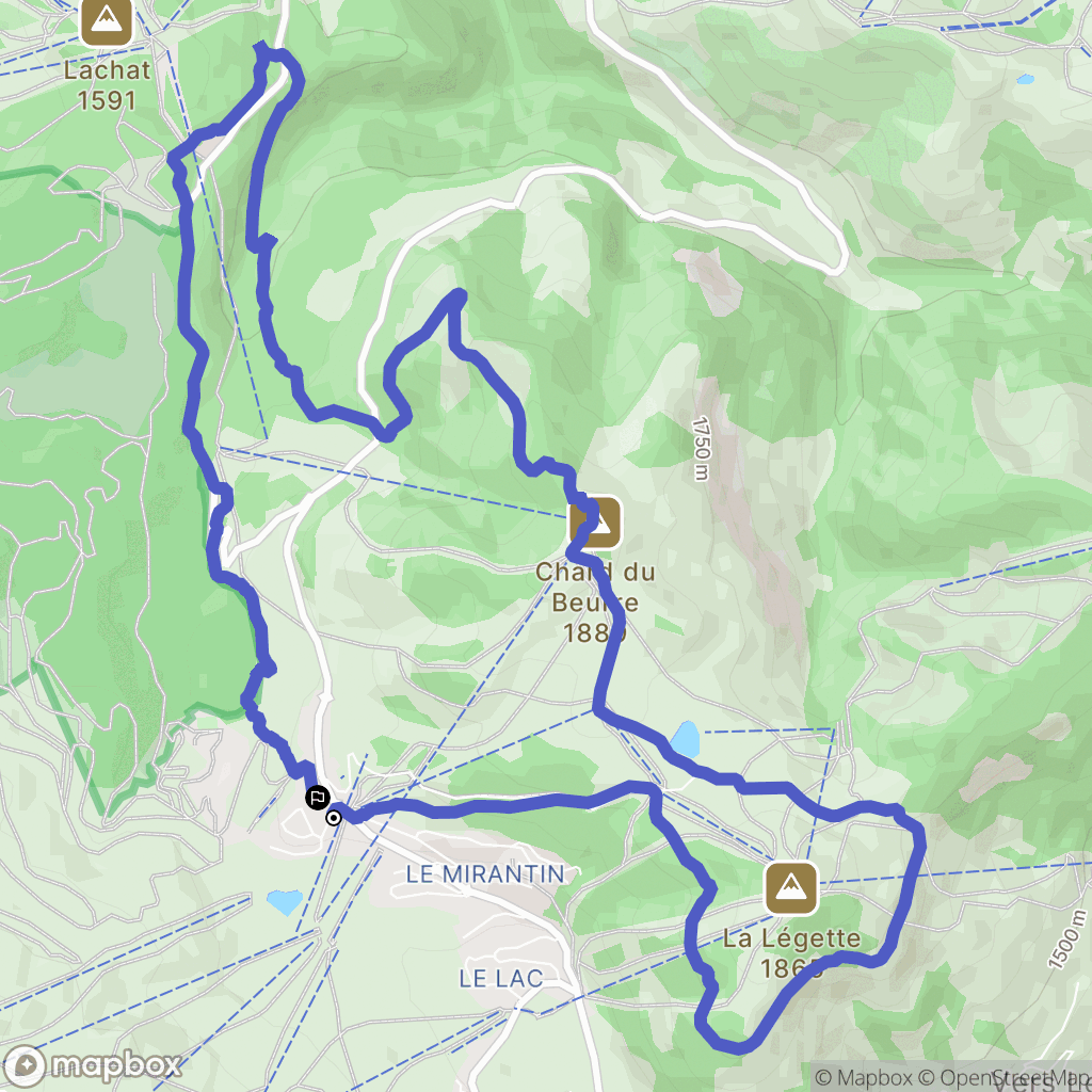 Hauteluce : carte du parcours de randonnée - France