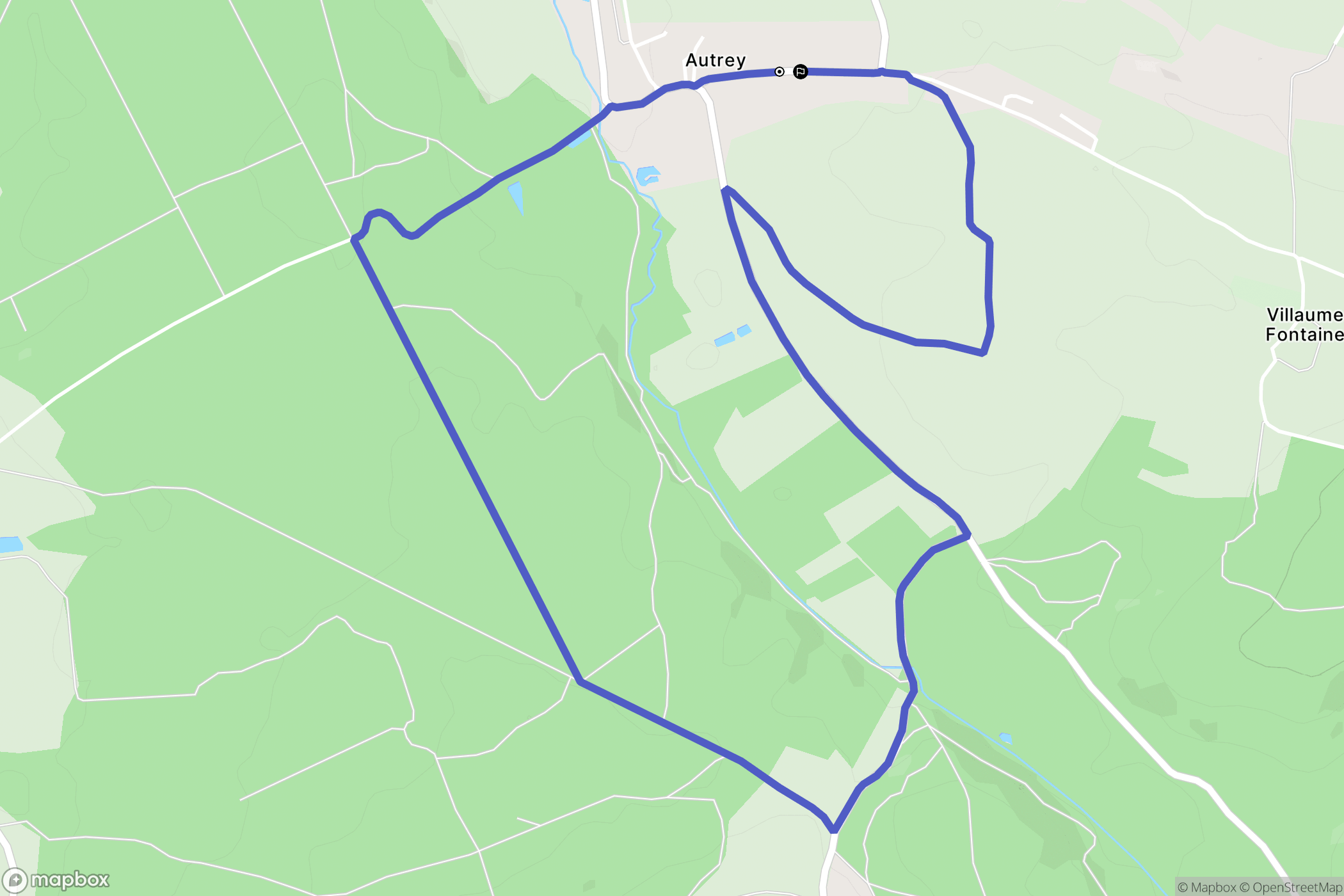 Autrey : carte du parcours de randonnée - France