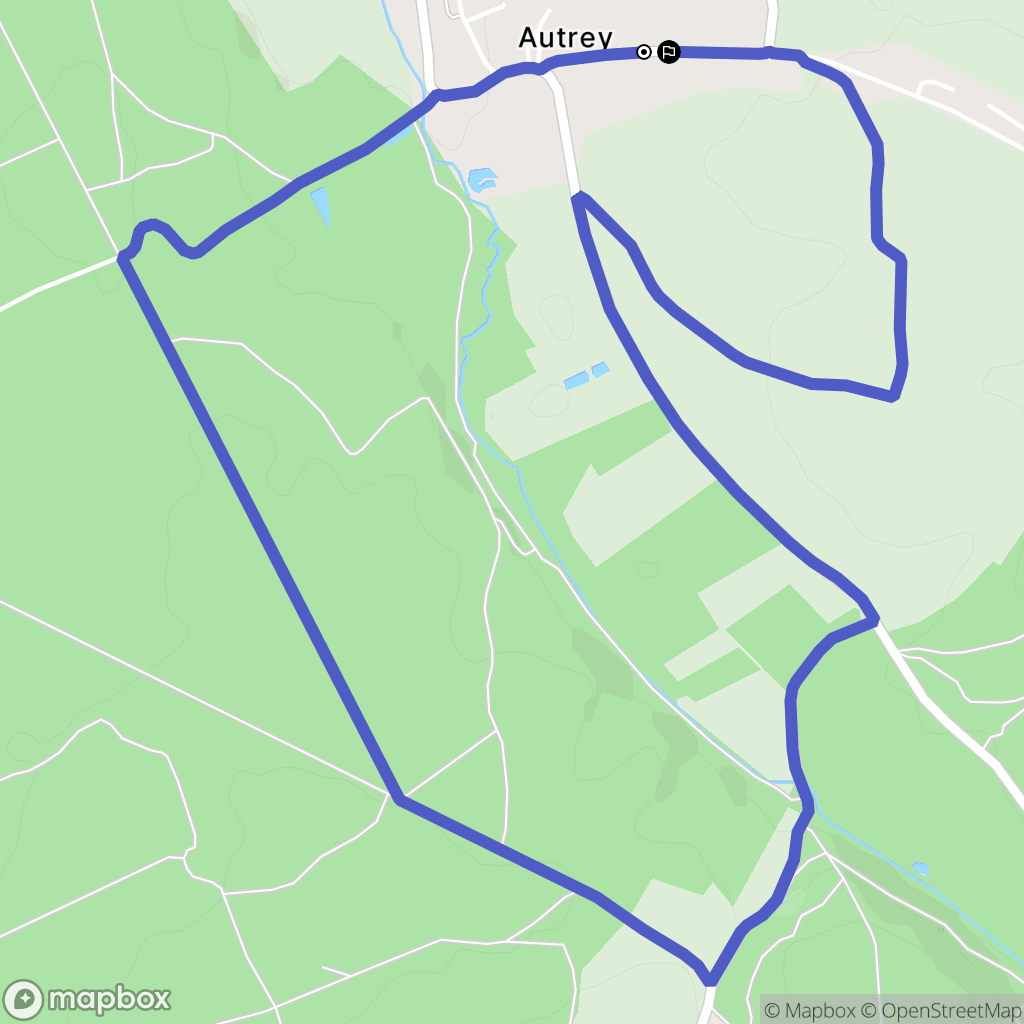 Autrey : carte du parcours de randonnée - France