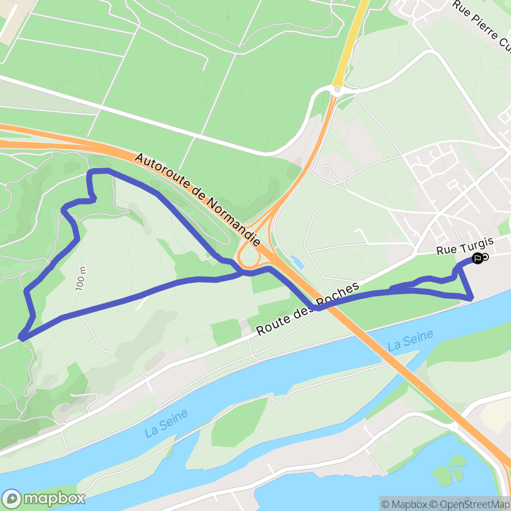 Oissel : carte du parcours de randonnée - France