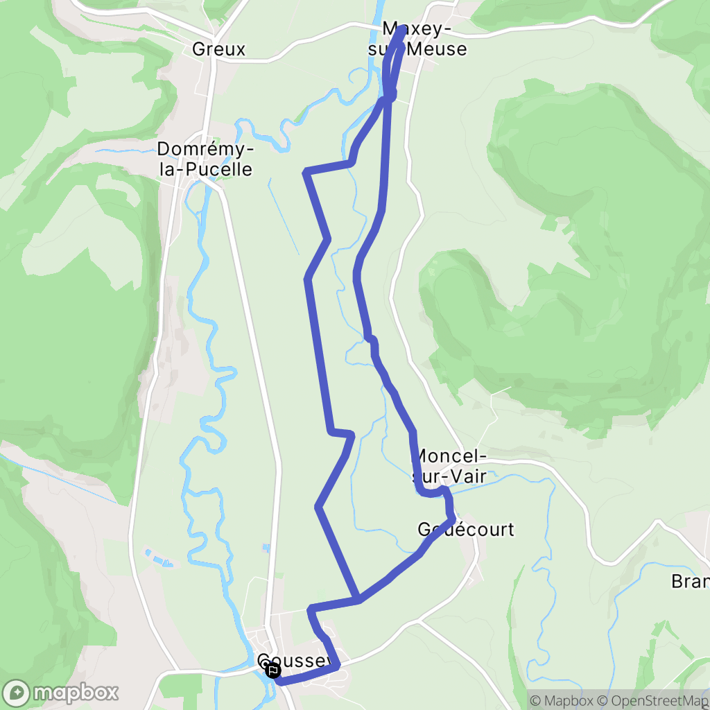 Coussey : carte du parcours de randonnée - France