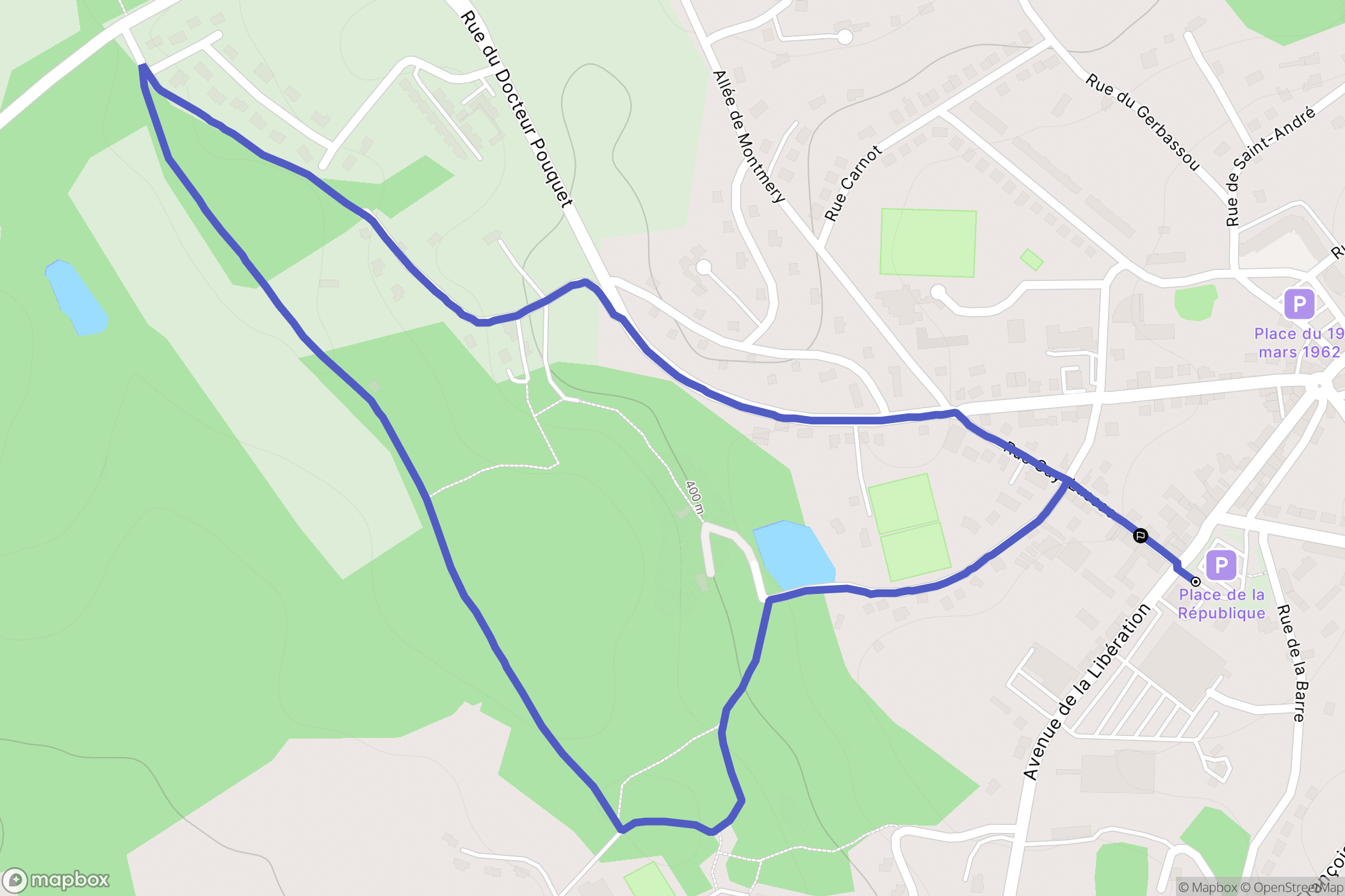 Ambazac : carte du parcours de randonnée - France