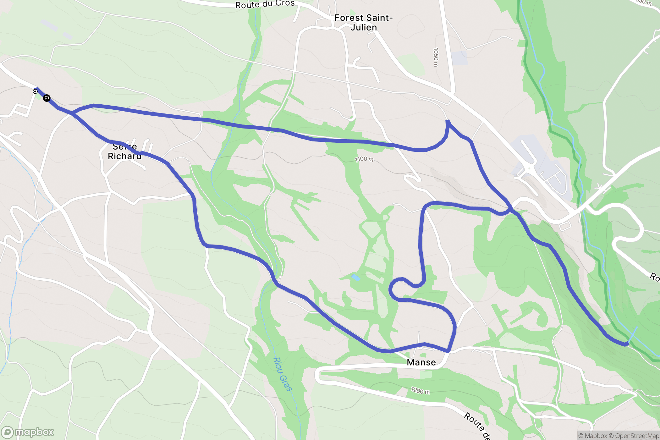 Saint-Laurent-du-Cros : carte du parcours de randonnée - France