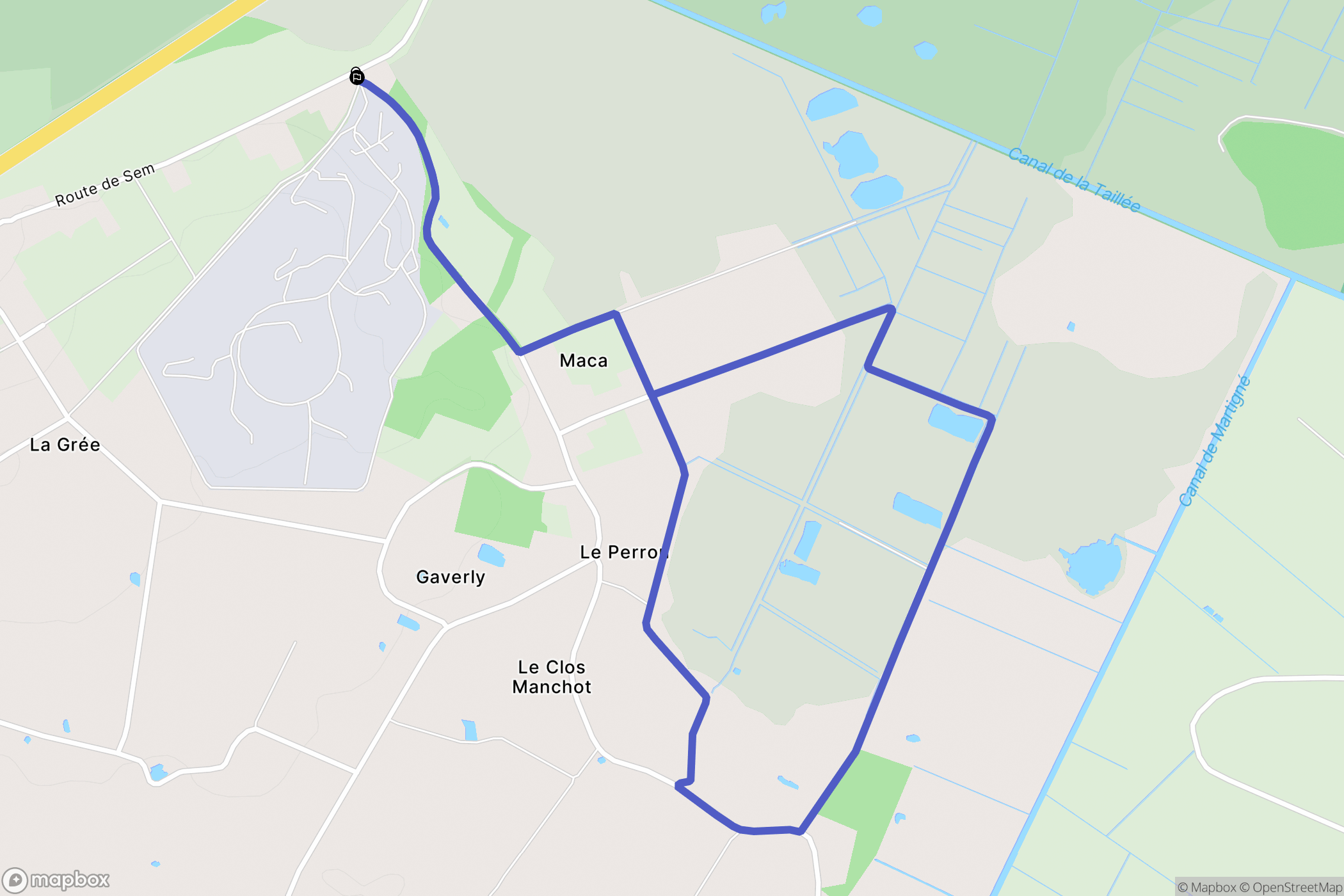 Donges : carte du parcours de randonnée - France