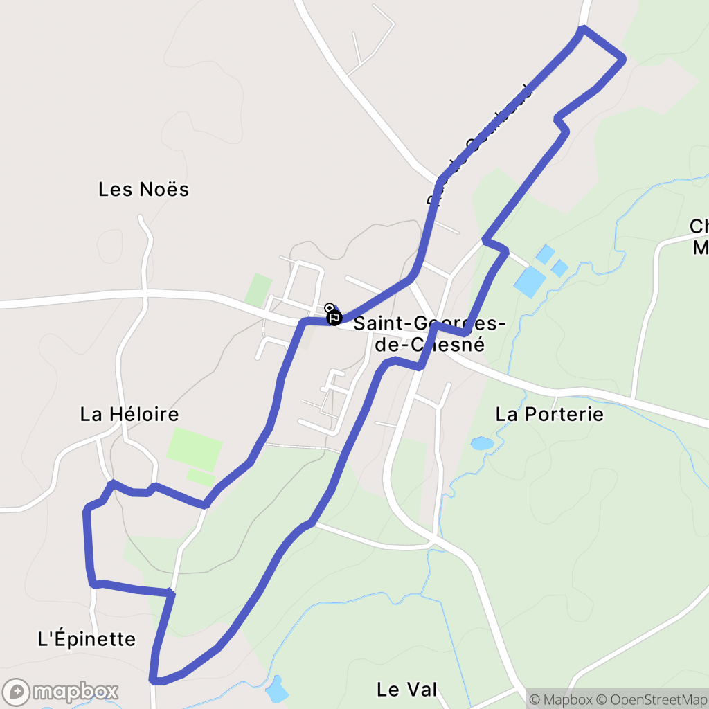 Rives-du-Couesnon : carte du parcours de randonnée - France