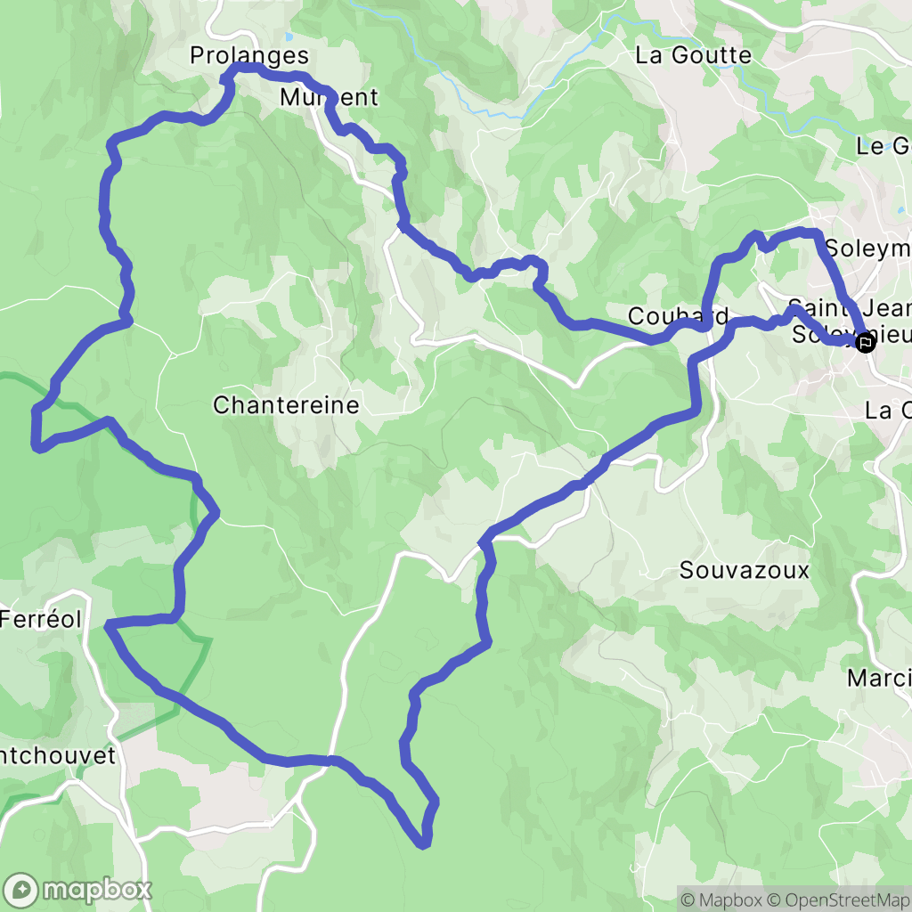 Saint-Jean-Soleymieux : carte du parcours de randonnée - France