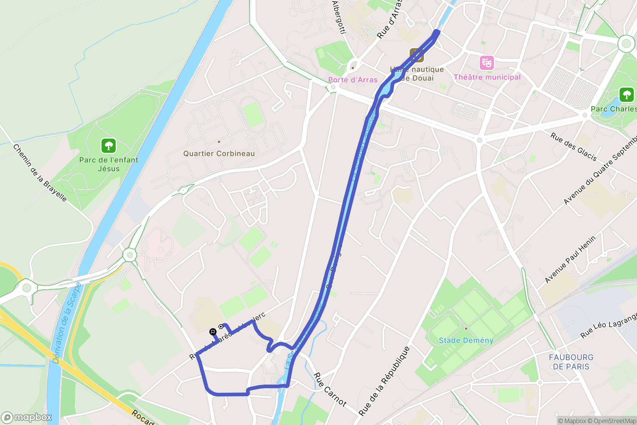 Lambres lez Douai : carte du parcours de randonnée - France