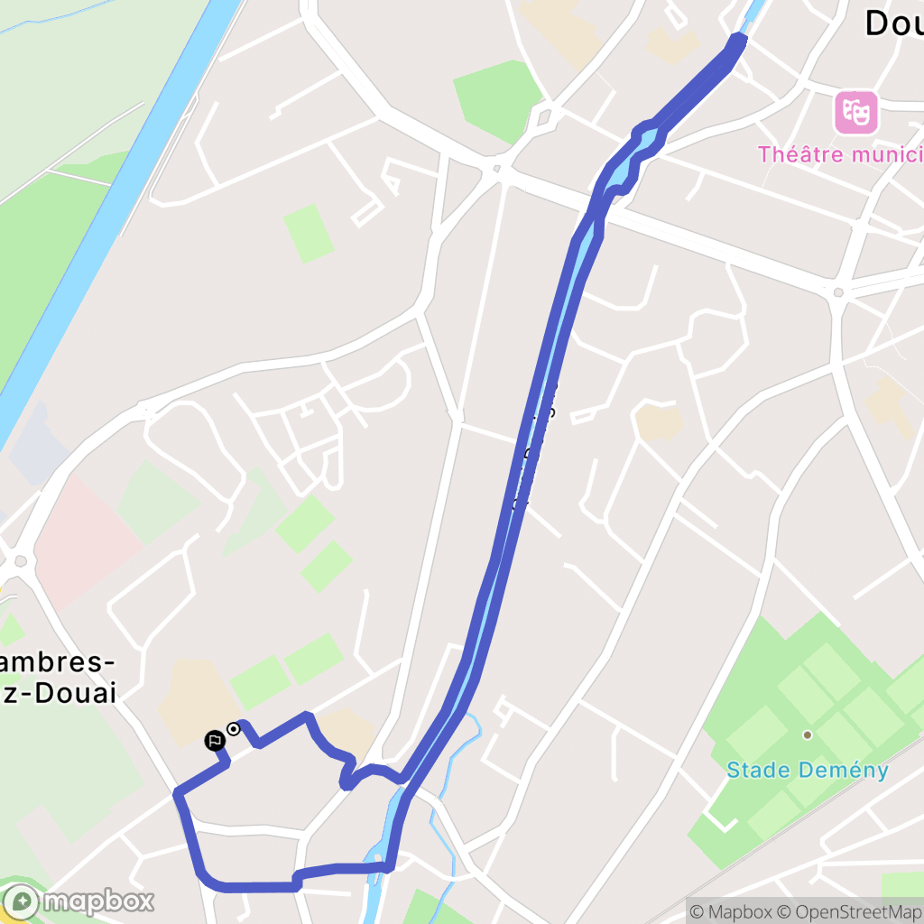 Lambres lez Douai : carte du parcours de randonnée - France