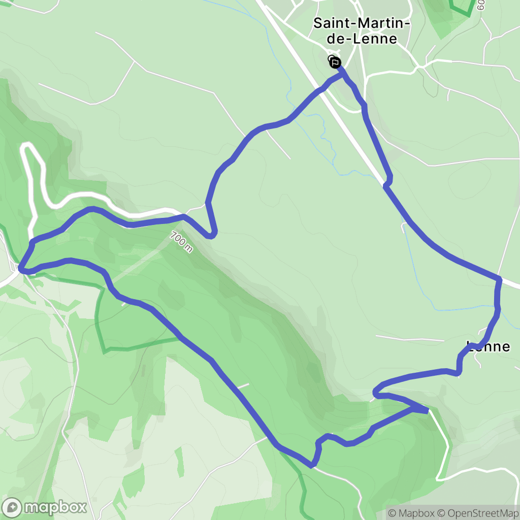 Saint-Martin-de-Lenne : carte du parcours de randonnée - France