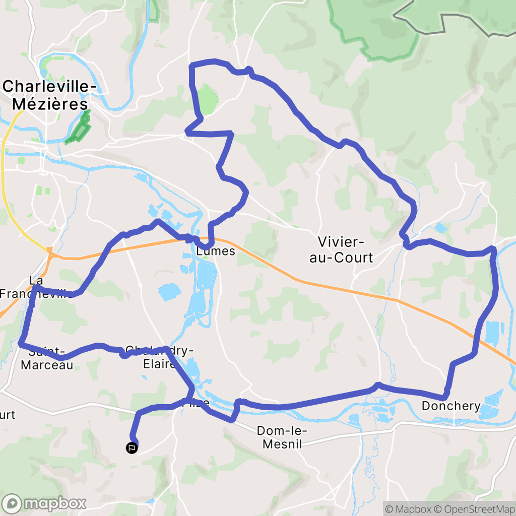 Étrépigny : carte du parcours de randonnée - France