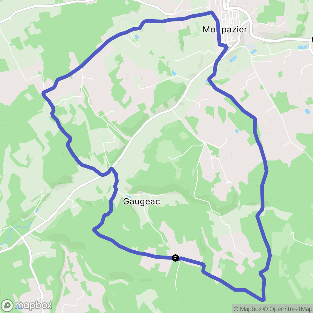 Gaugeac : carte du parcours de randonnée - France