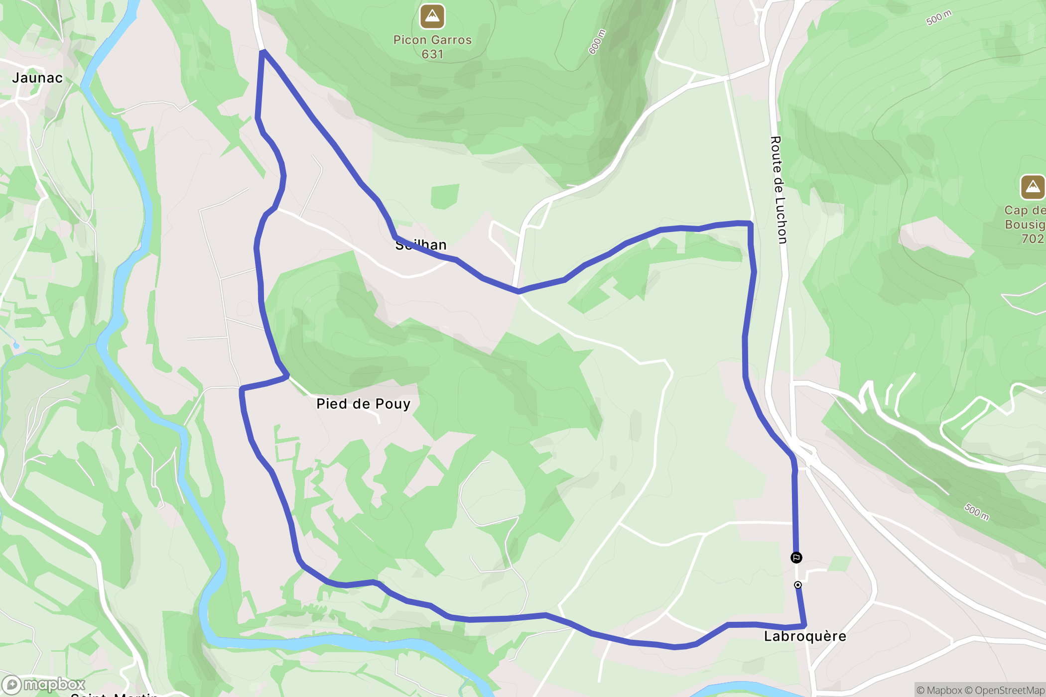 Labroquère : carte du parcours de randonnée - France