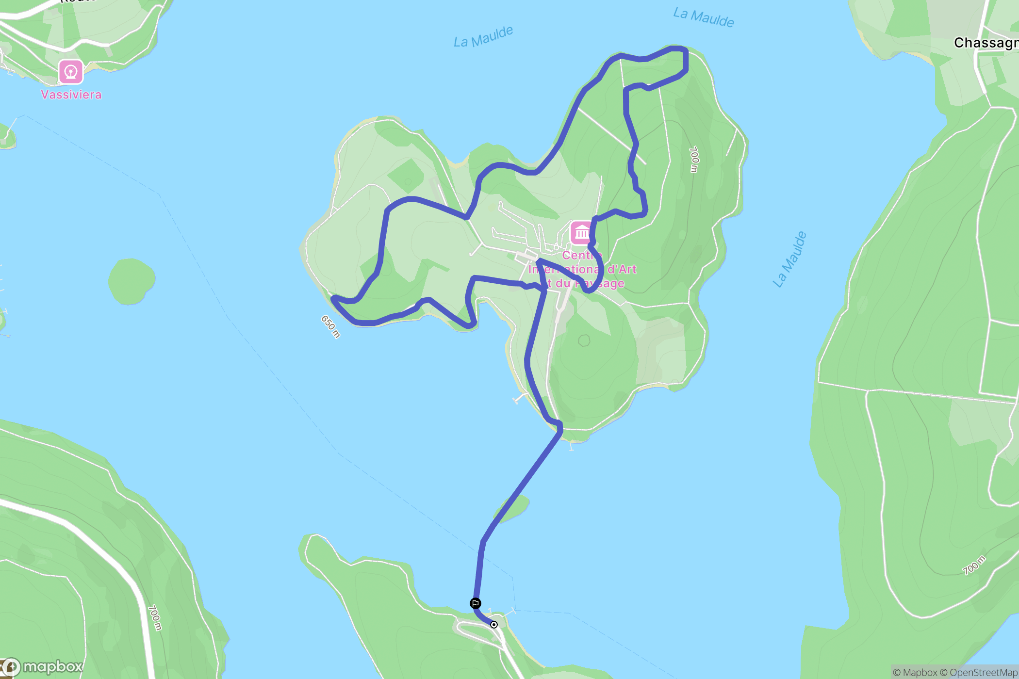 Beaumont du Lac : carte du parcours de randonnée - France
