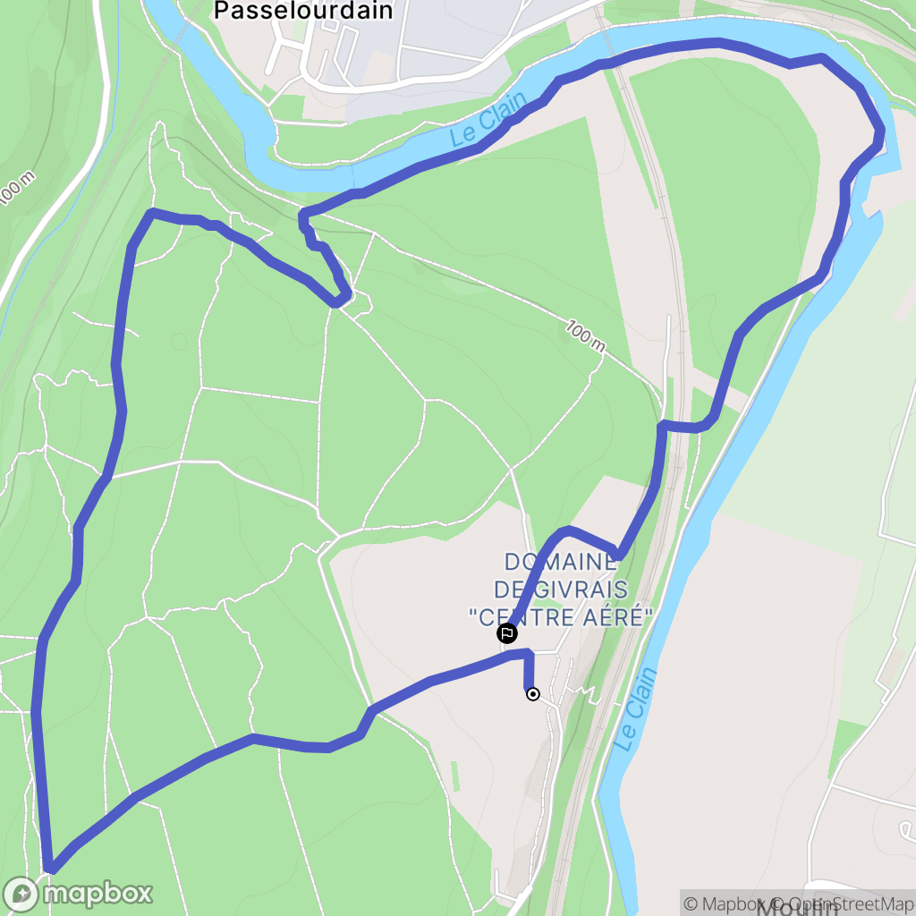 Ligugé : carte du parcours de randonnée - France