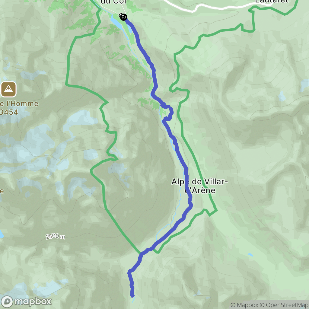 Villar-d'Arène : carte du parcours de randonnée - France
