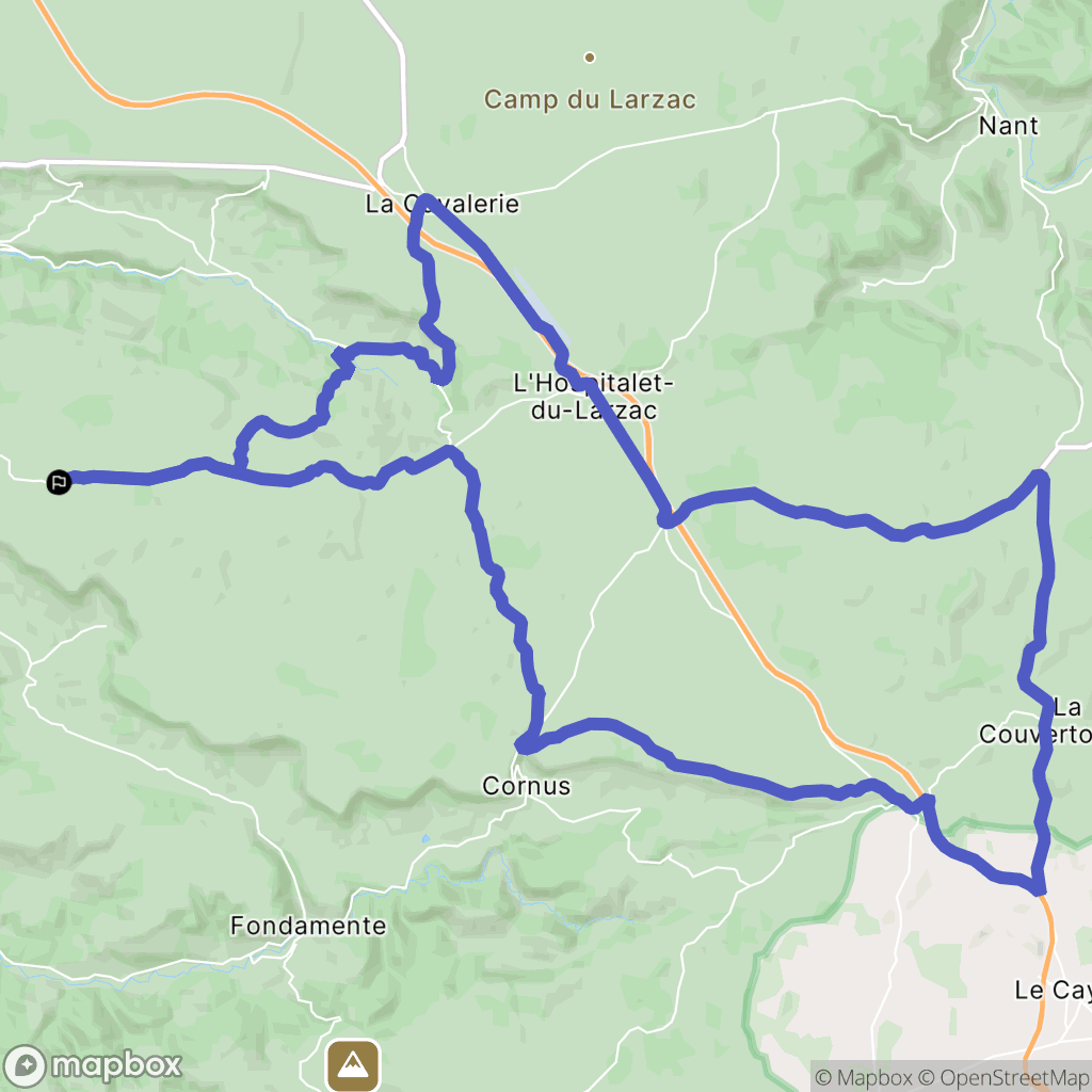 Viala-du-Pas-de-Jaux : carte du parcours de randonnée - France