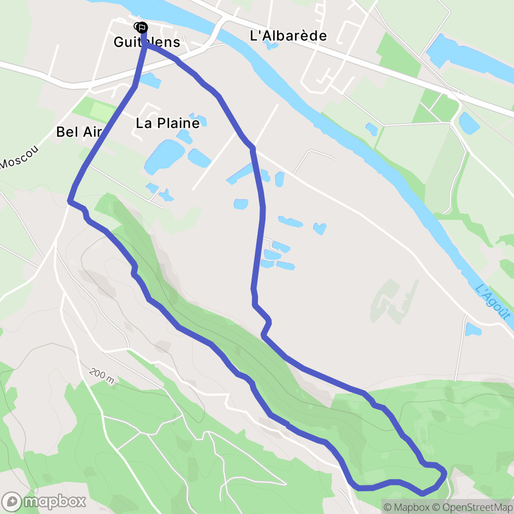 Guitalens-l'Albarède : carte du parcours de randonnée - France