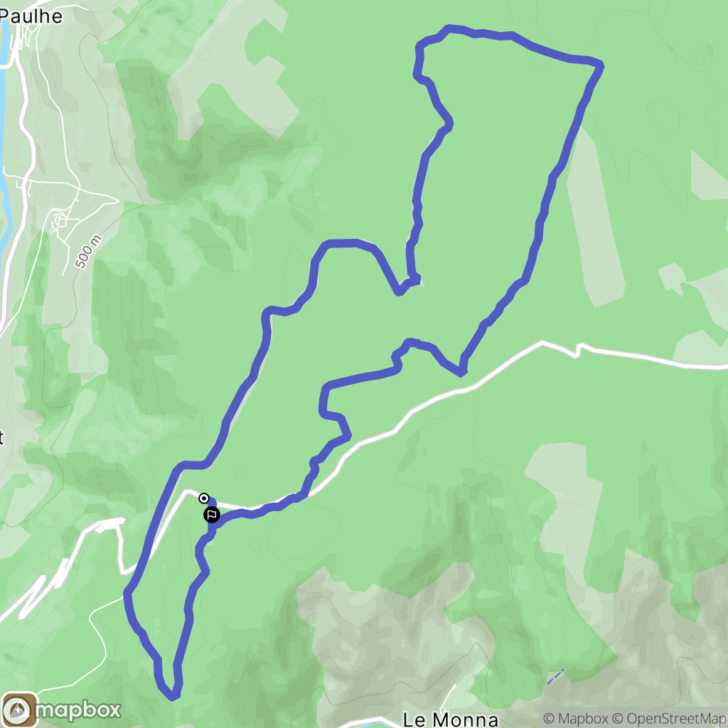 Millau : carte du parcours de randonnée - France