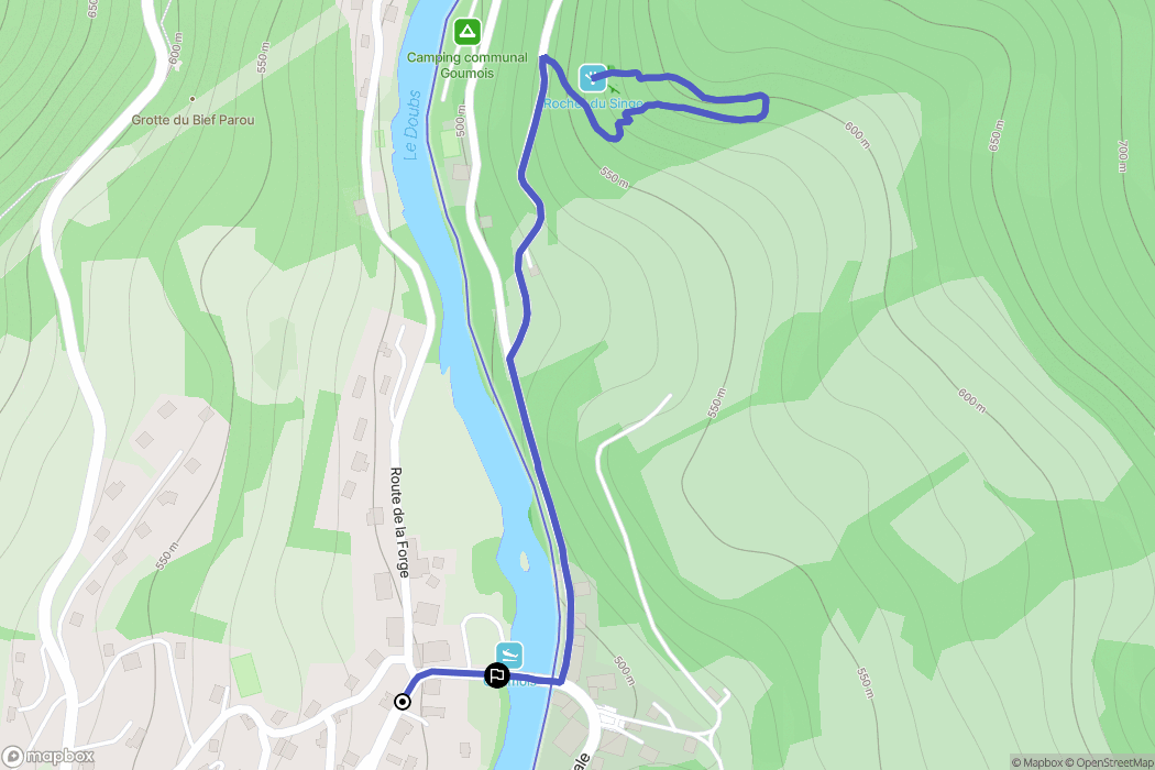 Goumois : carte du parcours de randonnée - France