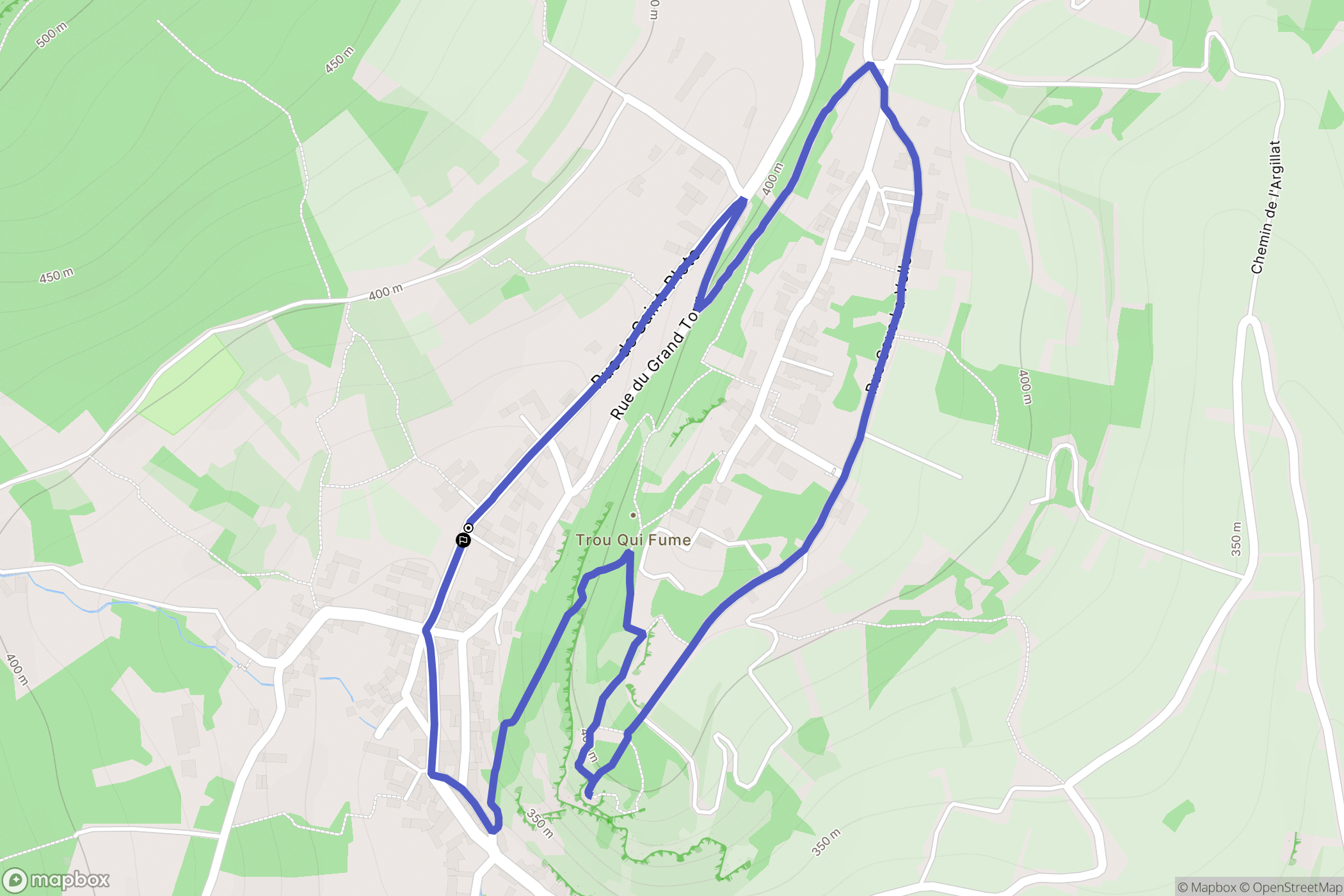 Saint Romain : carte du parcours de randonnée - France