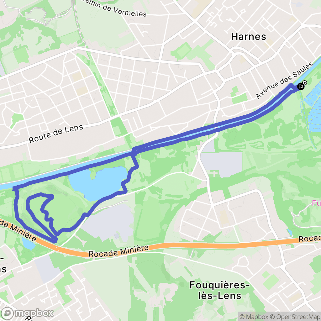 Harnes : carte du parcours de randonnée - France