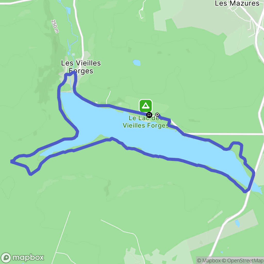 Les Mazures : carte du parcours de randonnée - France