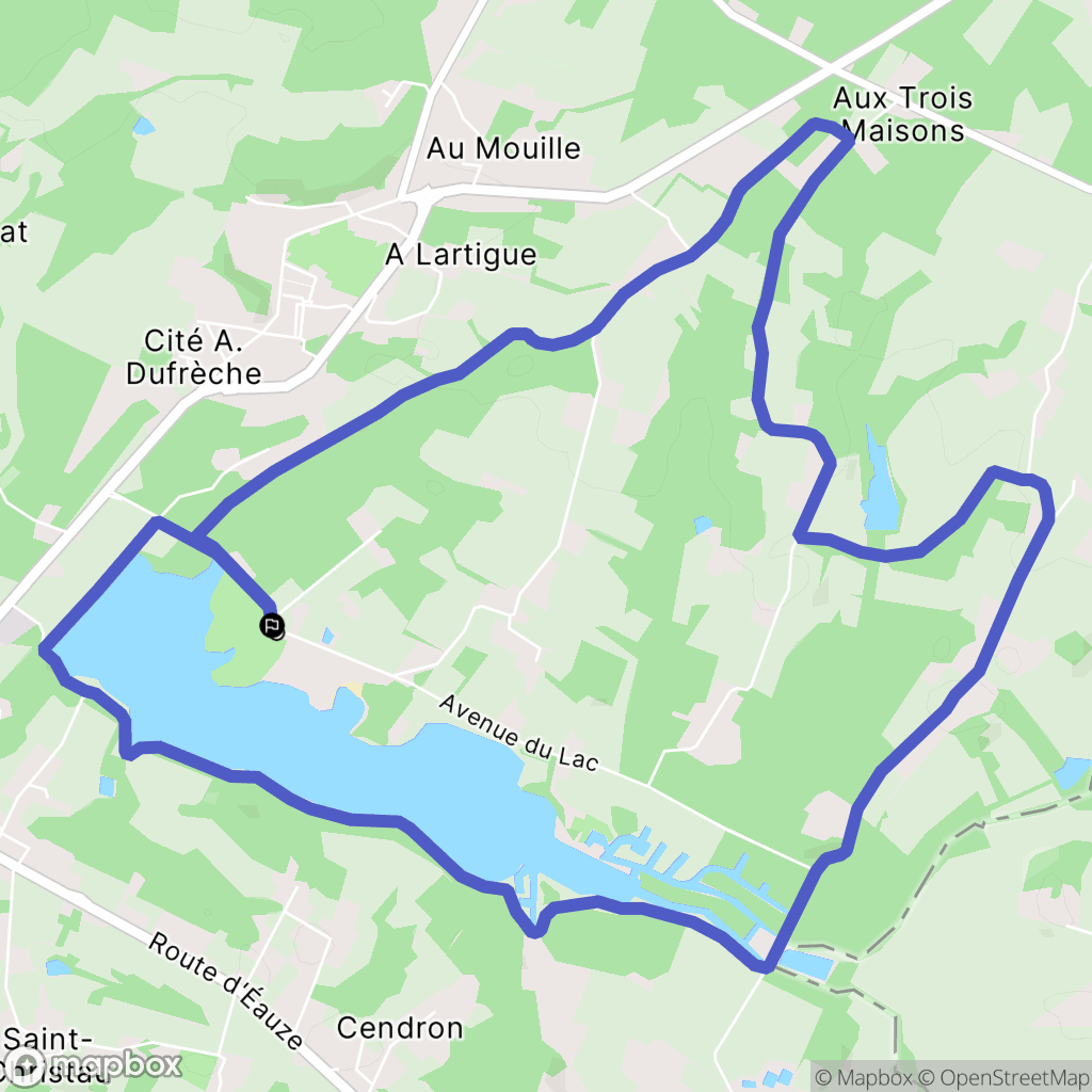 Cazaubon : carte du parcours de randonnée - France
