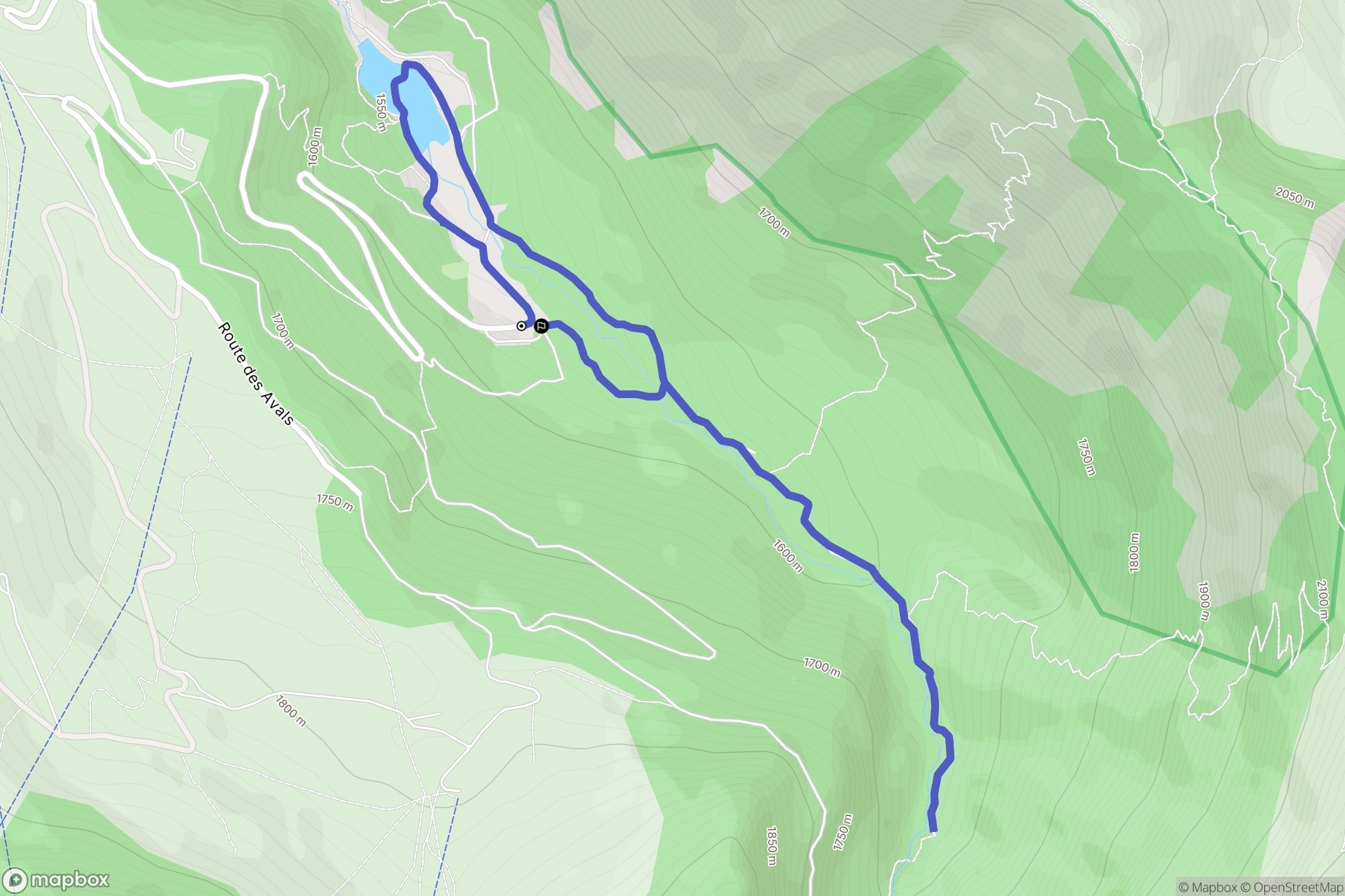 Courchevel : carte du parcours de randonnée - France
