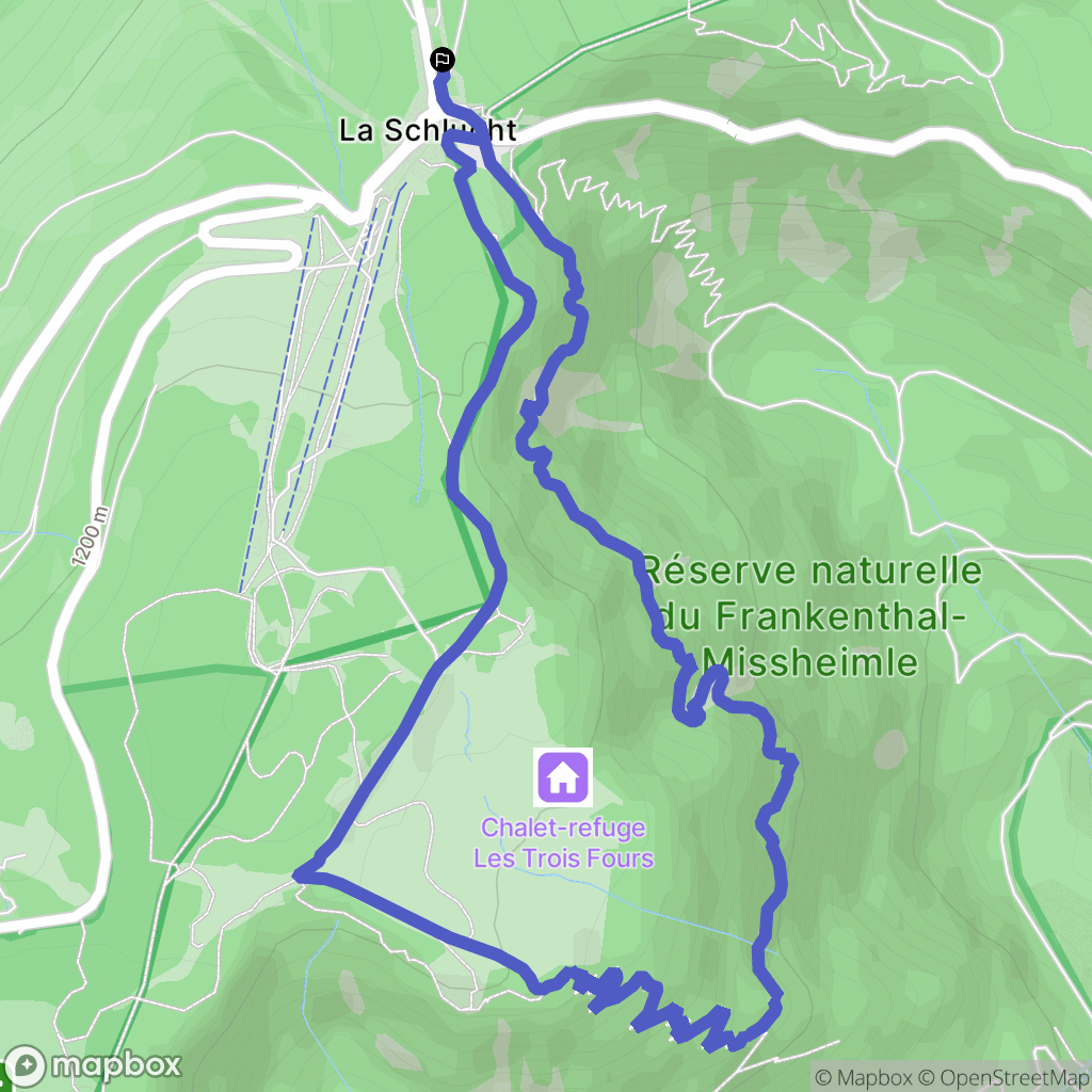 Le Valtin : carte du parcours de randonnée - France