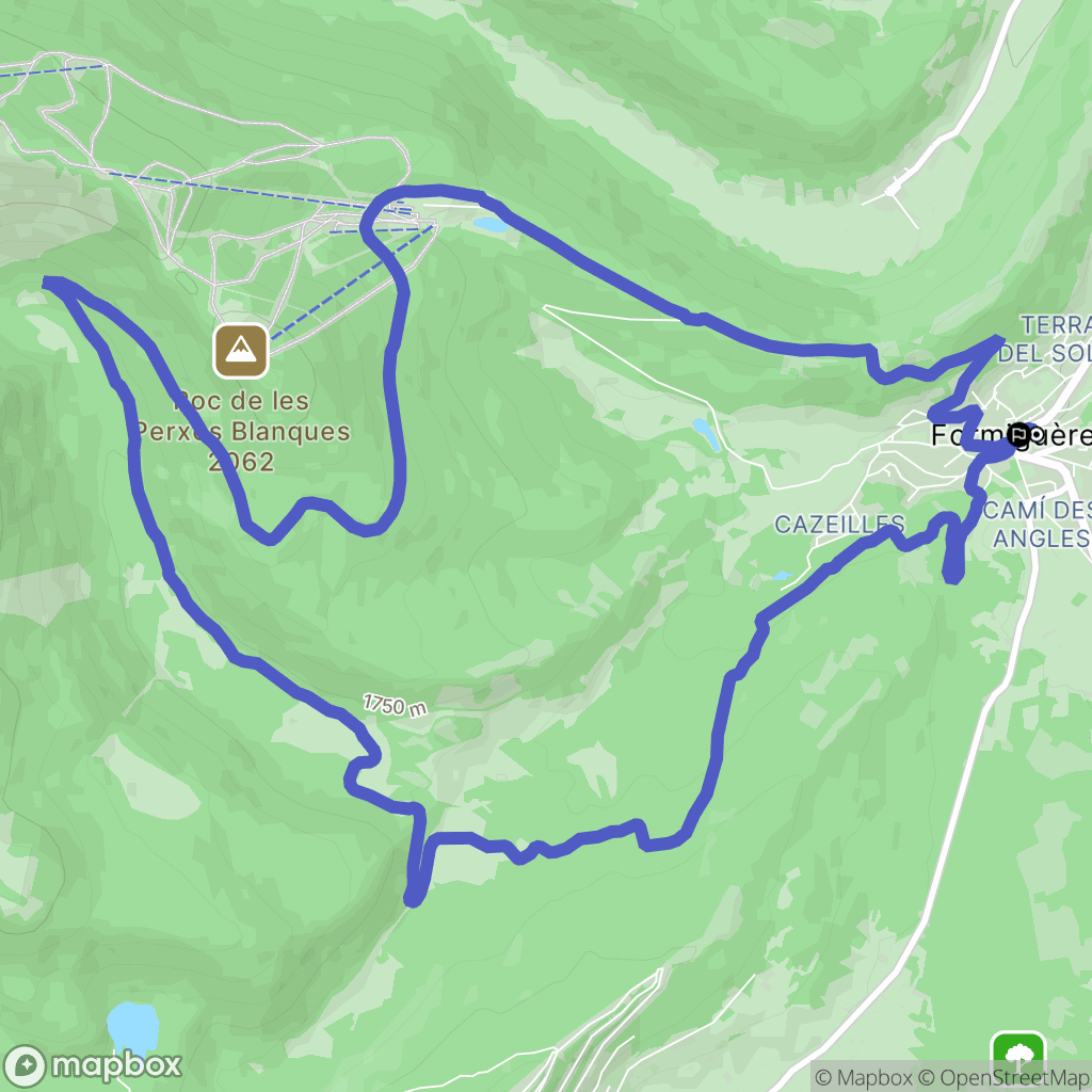 Formiguères : carte du parcours de randonnée - France