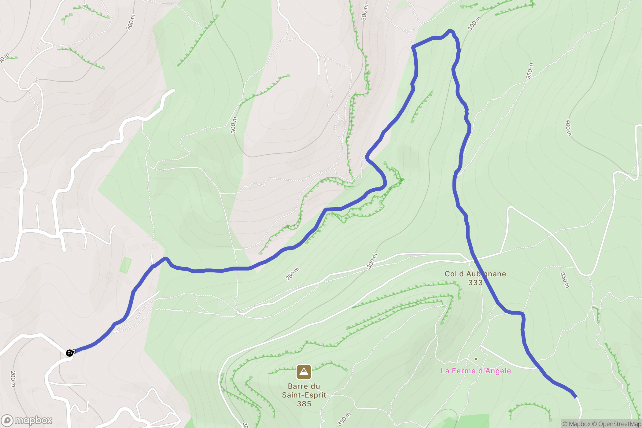 Marseille : carte du parcours de randonnée - France