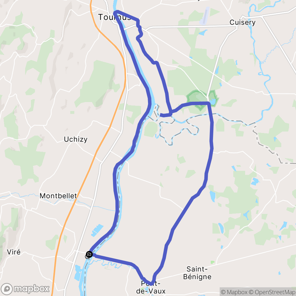 Montbellet : carte du parcours de randonnée - France