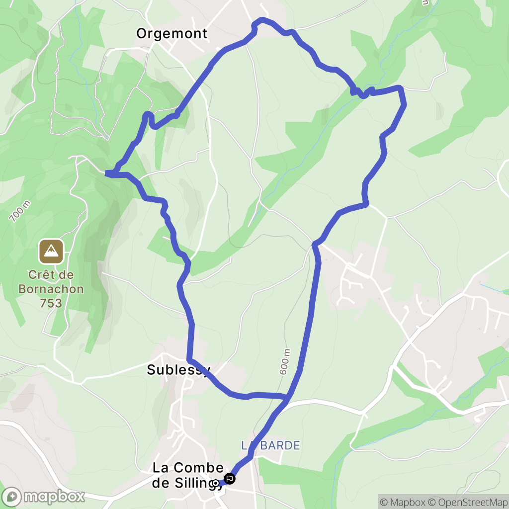 Sillingy : carte du parcours de randonnée - France