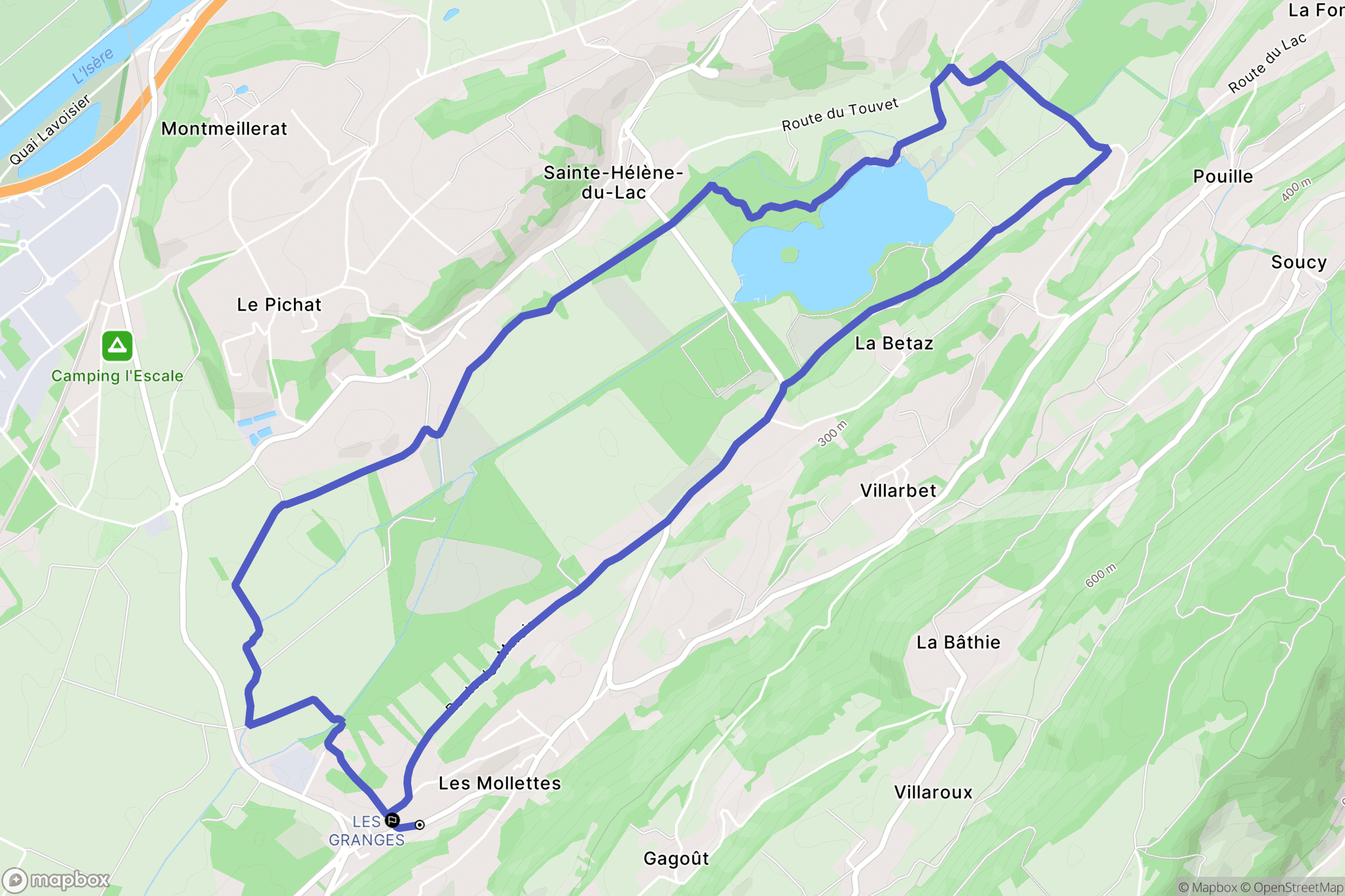 Les Mollettes : carte du parcours de randonnée - France