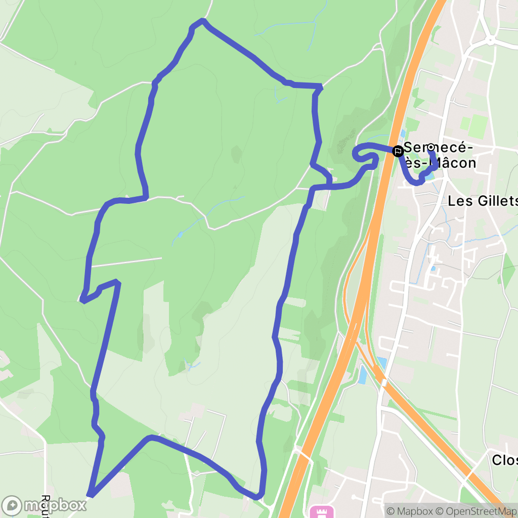 Mâcon : carte du parcours de randonnée - France