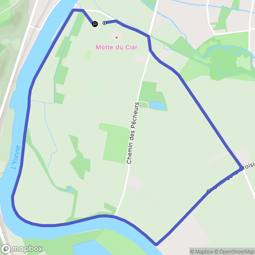 Sens : carte du parcours de randonnée - France