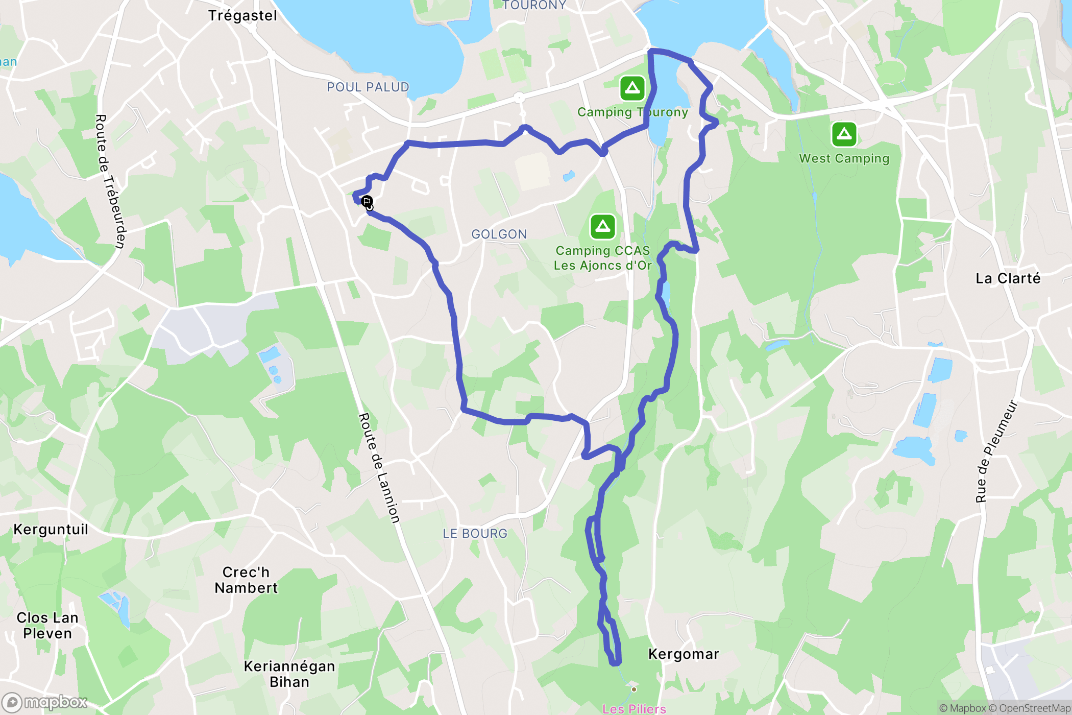 Trégastel : carte du parcours de randonnée - France