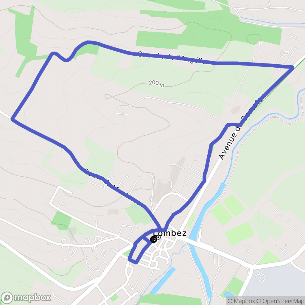 Lombez : carte du parcours de randonnée - France