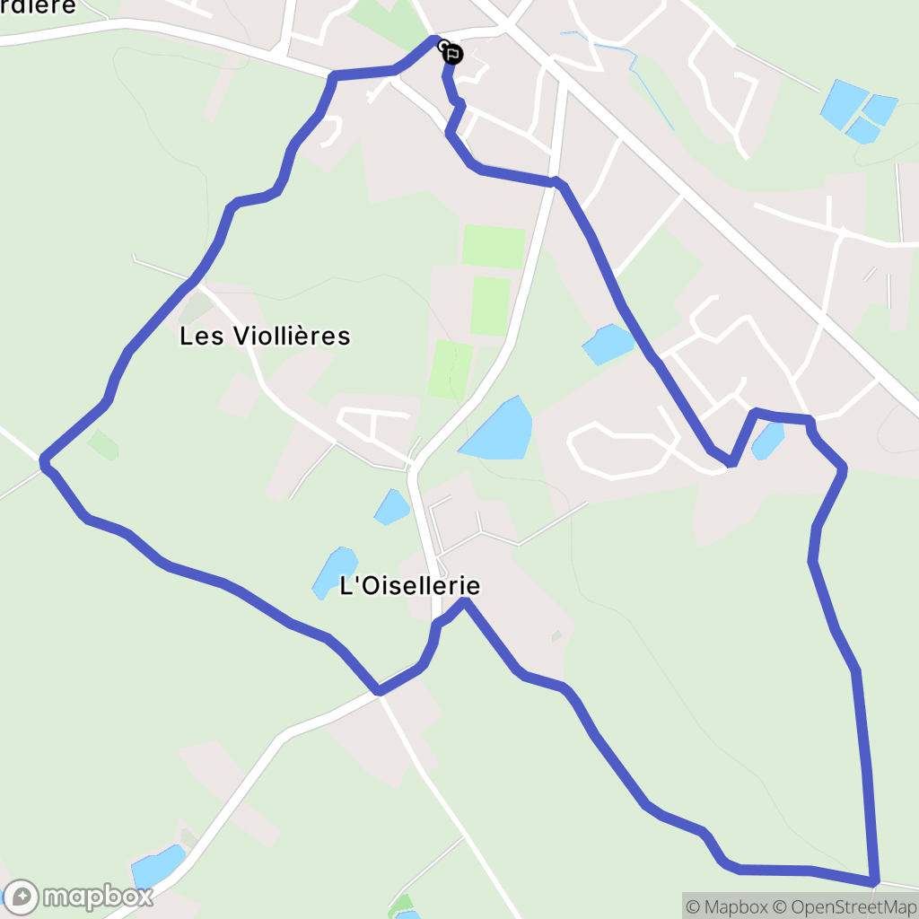 Rives-de-l'Yon : carte du parcours de randonnée - France