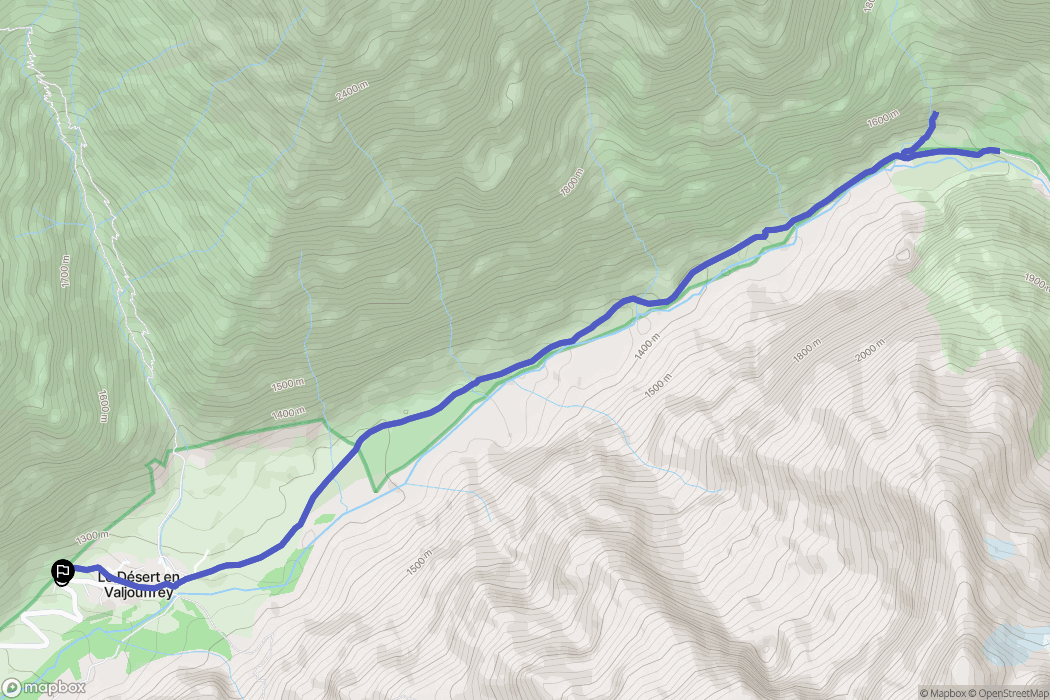 Valjouffrey : carte du parcours de randonnée - France