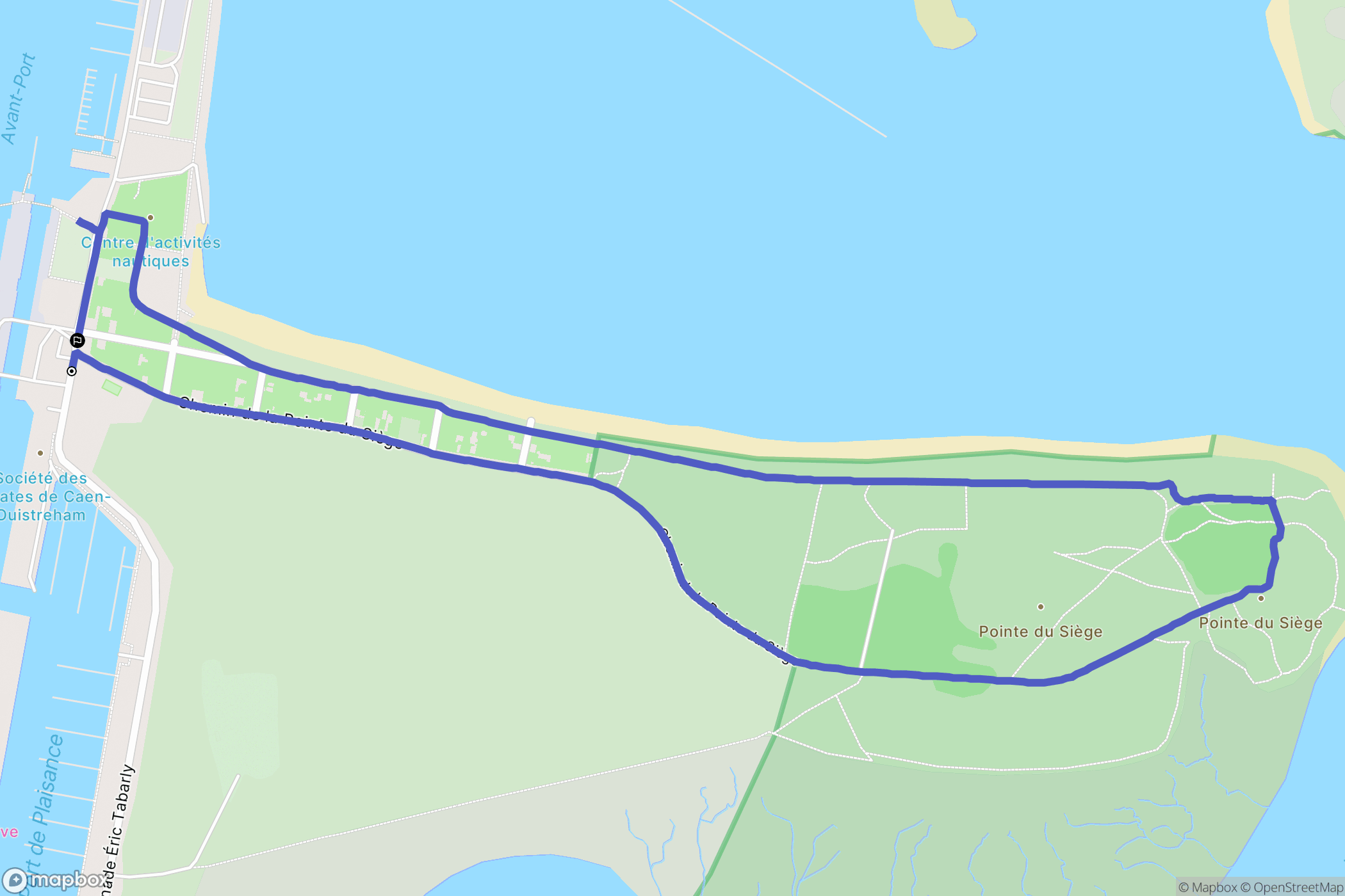 Ouistreham : carte du parcours de randonnée - France