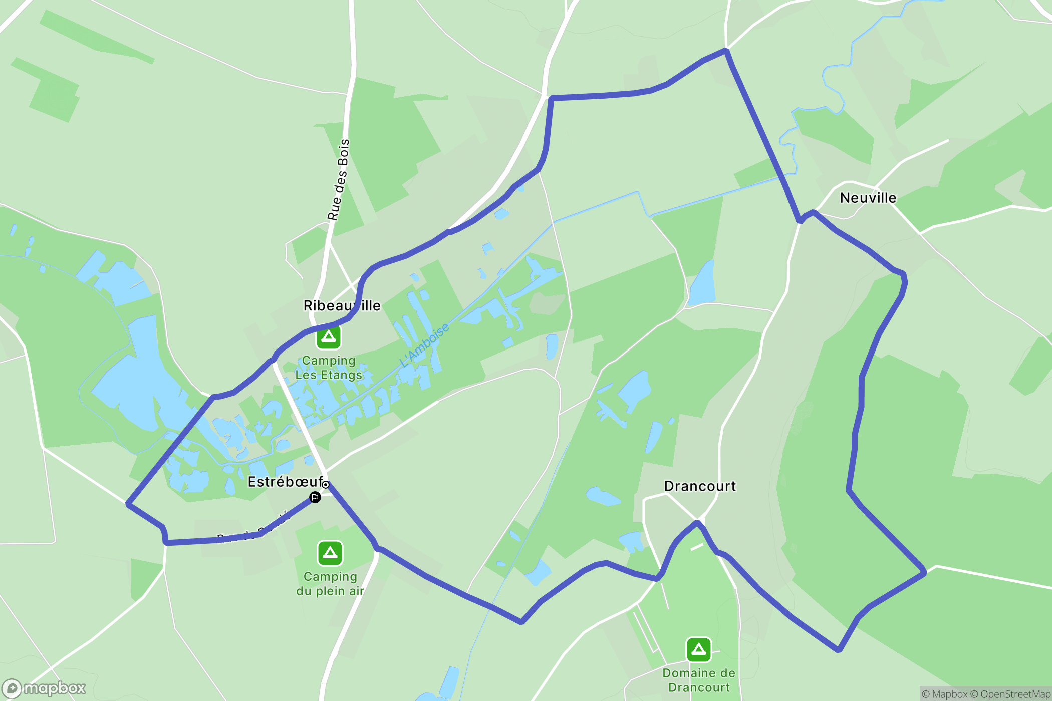 Estrébœuf : carte du parcours de randonnée - France