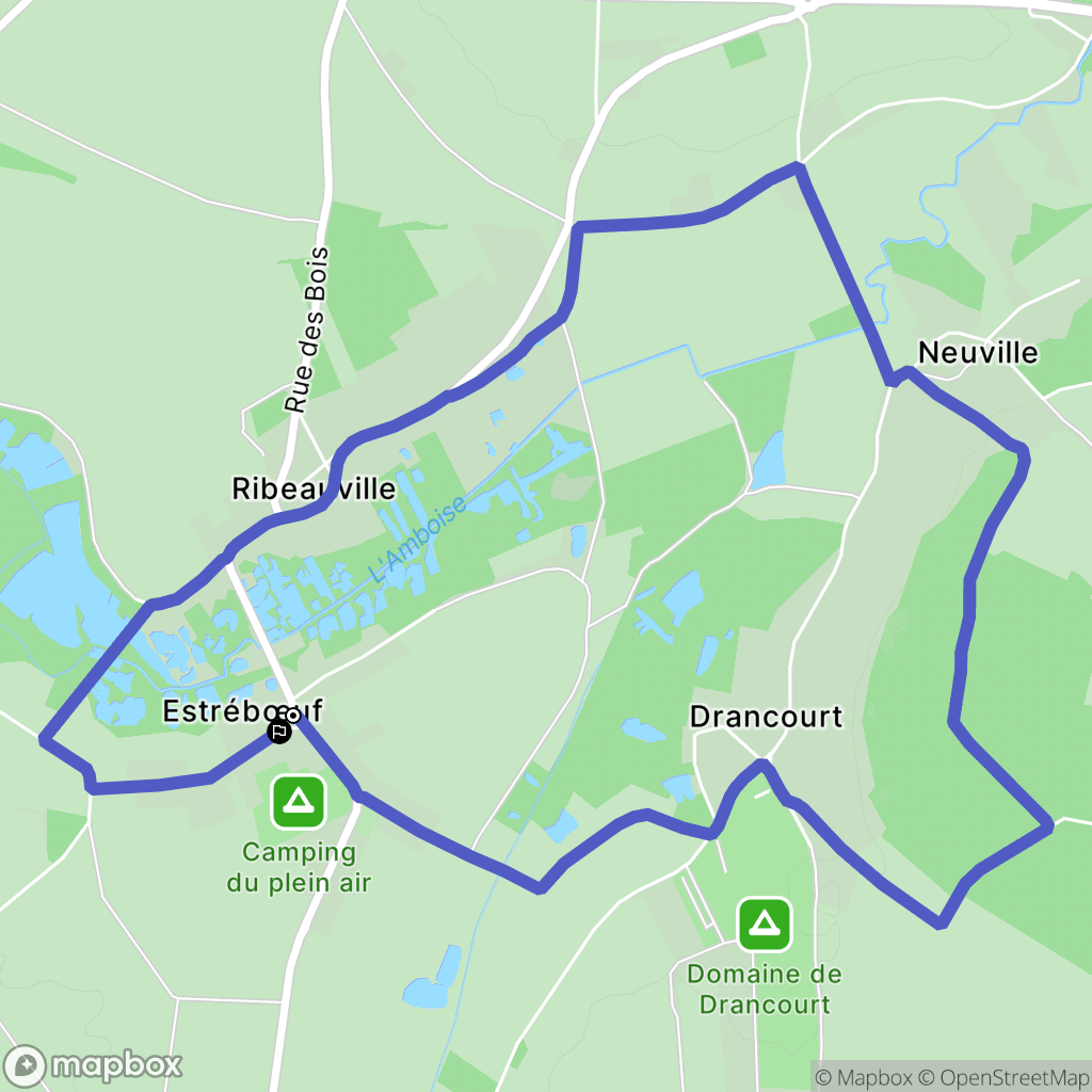 Estrébœuf : carte du parcours de randonnée - France