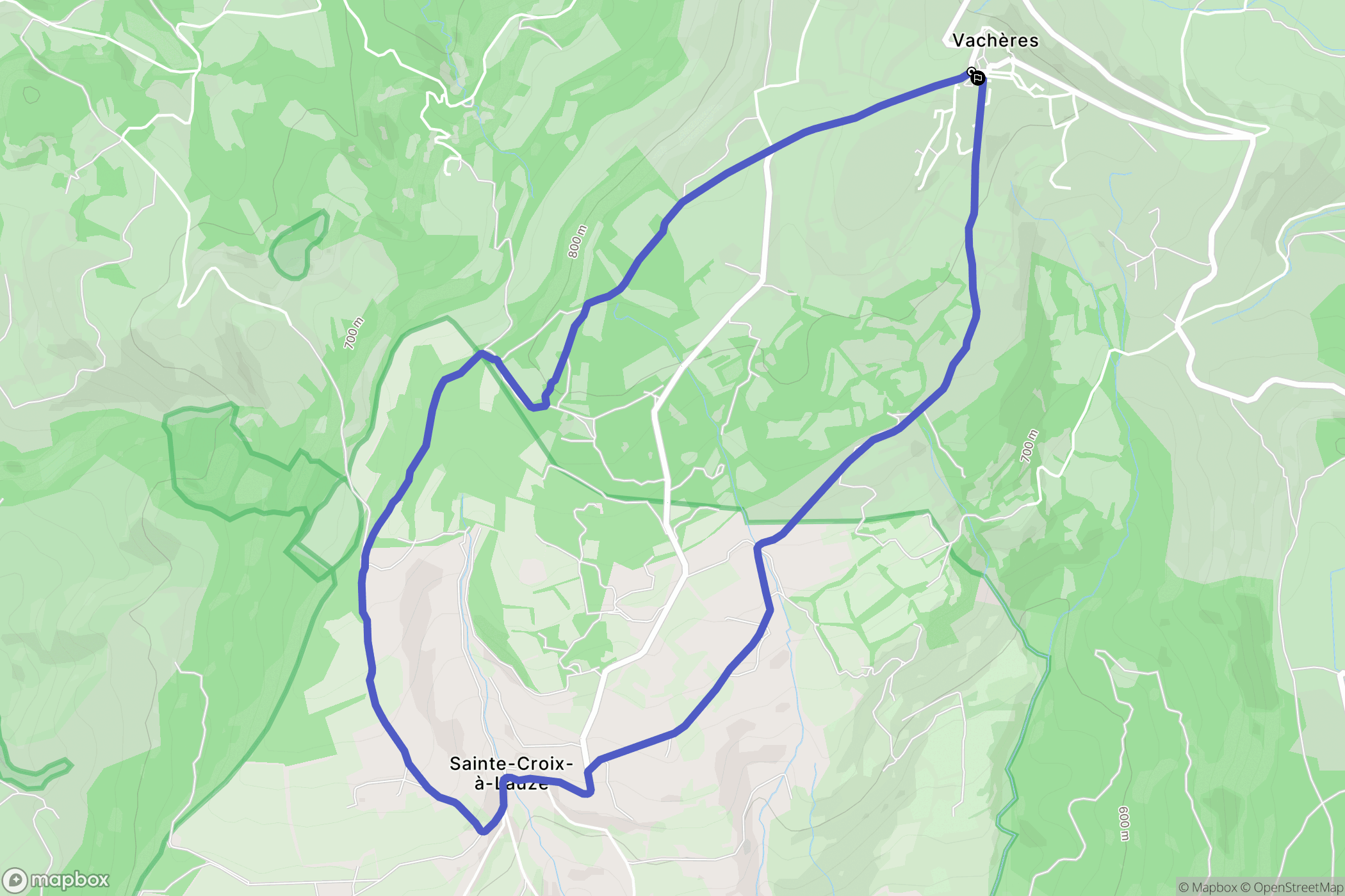 Vachères : carte du parcours de randonnée - France