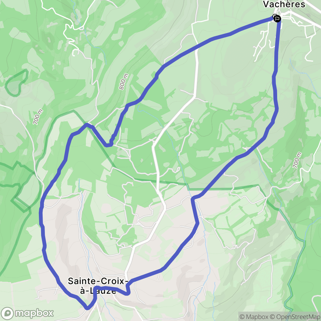 Vachères : carte du parcours de randonnée - France