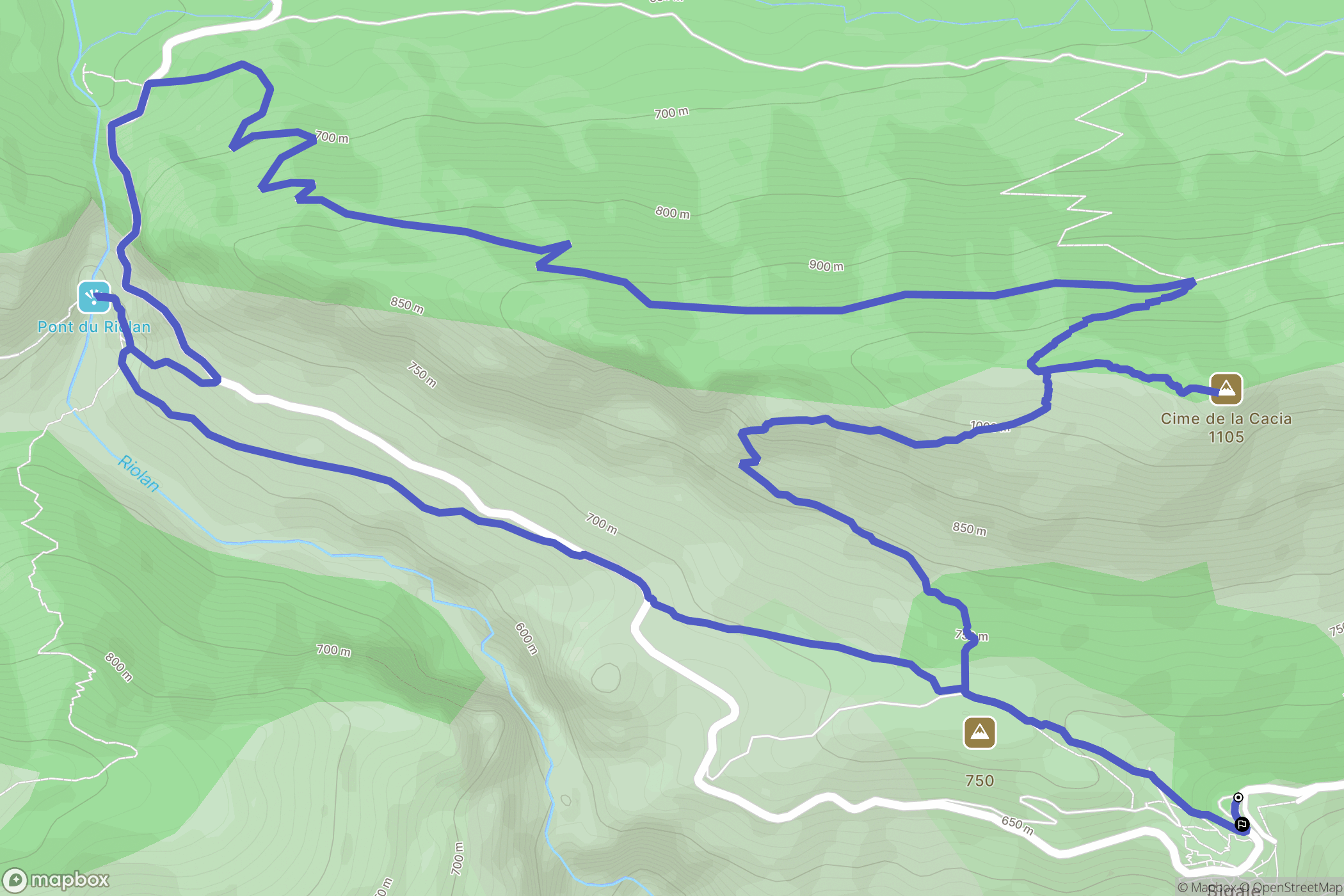 Sigale : carte du parcours de randonnée - France
